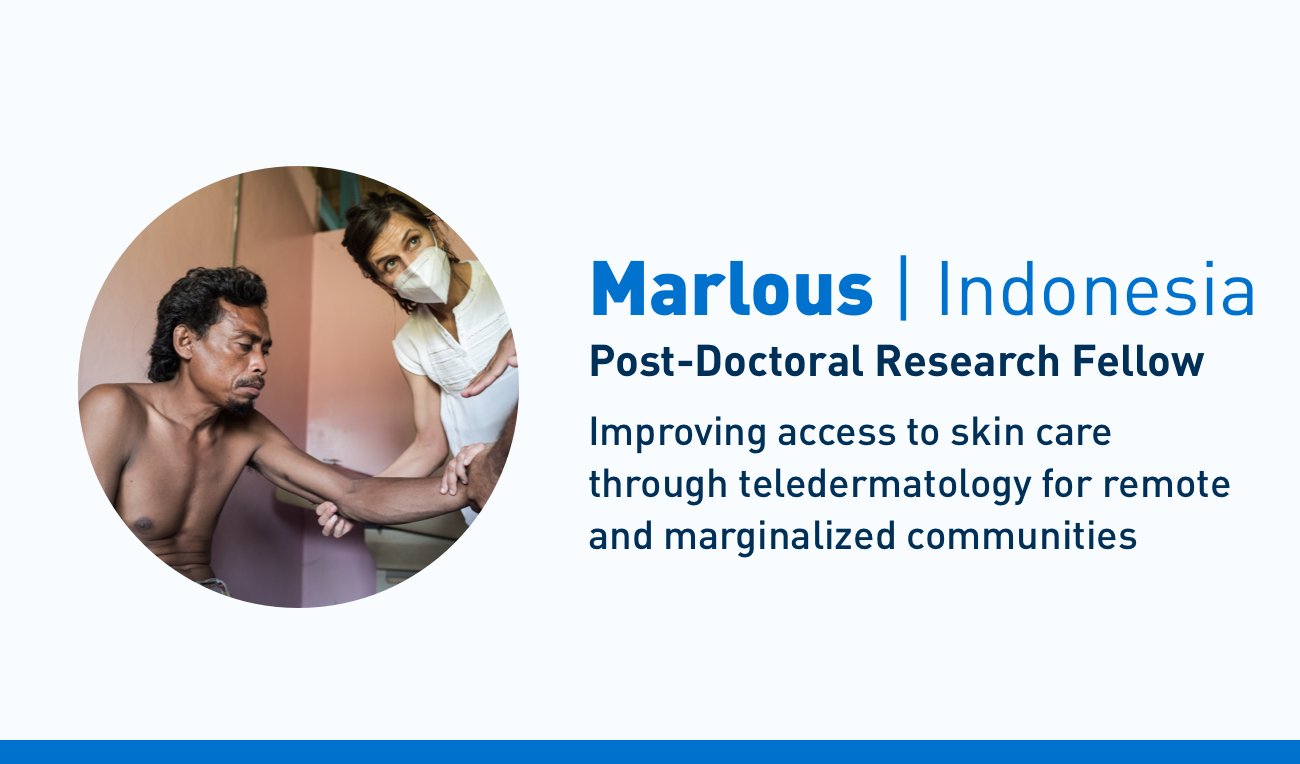 Post-doctoral research fellow Marlous is improving mobile clinics and teledermatology for rural, remote, and marginalized populations in Indonesia.