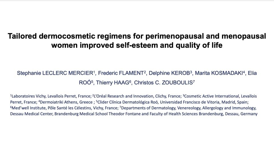 Tailored dermocosmetic regimens for perimenopausal and menopausal women